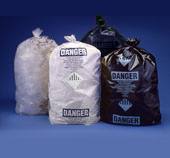 Asbestos Disposal Bags - 3.5 Mil Black Printed 33x60